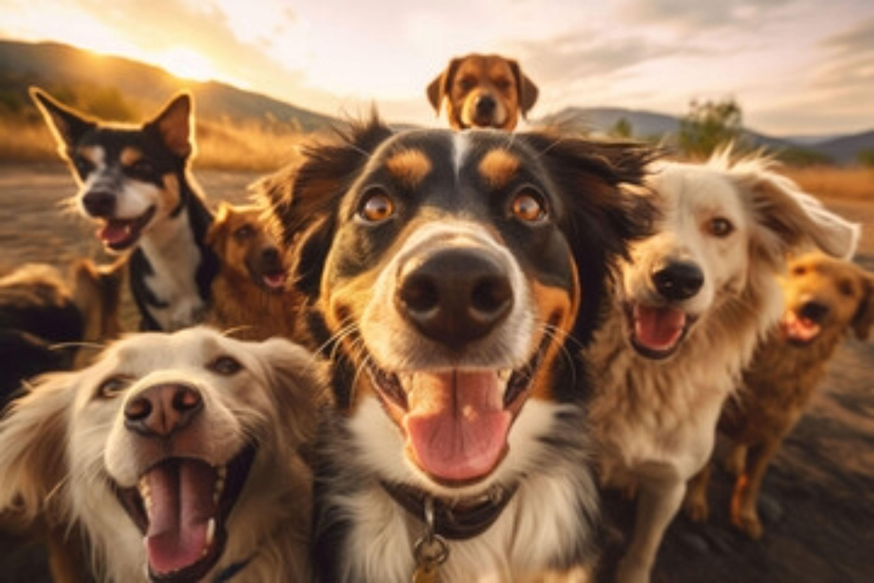 Chien courant dans un parc